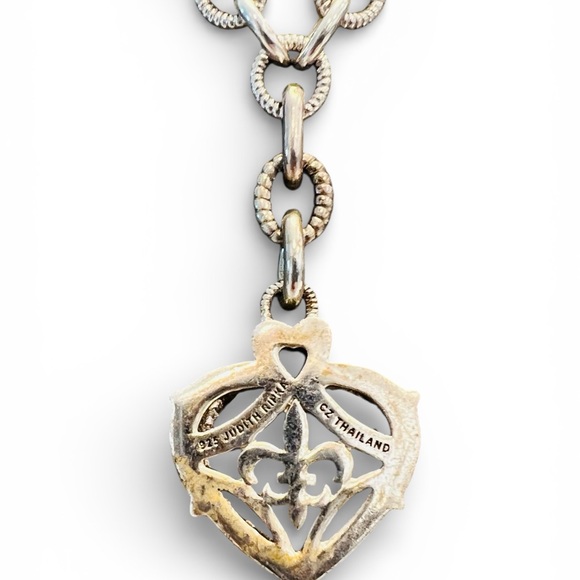 Judith Ripka Sterling Silver Citrine Heart Pendant Necklace 925 Thailand - Picture 4 of 5